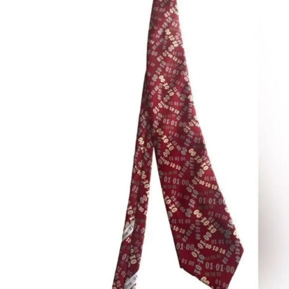 VINTAGE NECK TIE - 01-01-00 Millennium Year - Mark Of The Millennium Red